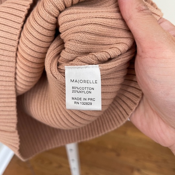 Majorelle Sweaters Beige Ribbed Off -Shoulder Sweater - Picture 2 of 6